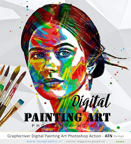 اکشن هنر نقاشی دیجیتالی فتوشاپ گرافیک ریور - Digital Painting Art Photoshop Action